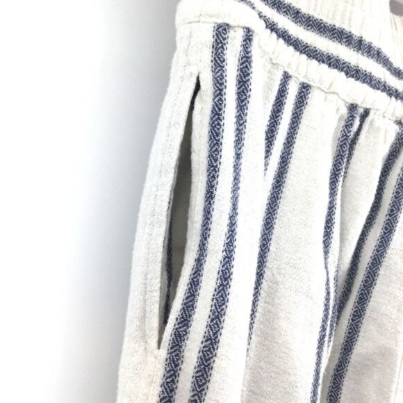 Mango Casual White Blue Striped Wide Leg Pants XS - Picture 3 of 4